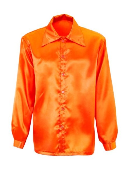 CAMISA DISCO AÑOS 70 NARANJA