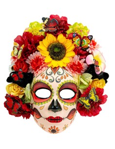 CARETA DÍA DE LOS MUERTOS CON GIRASOL