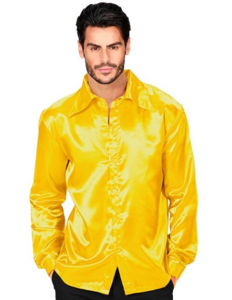 CAMISA DISCO AÑOS 70 RASO COLORES