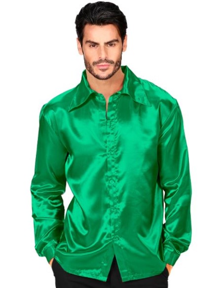 CAMISA DISCO AÑOS 70 RASO COLORES