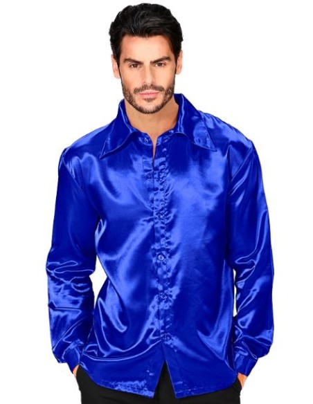 CAMISA DISCO AÑOS 70 RASO COLORES
