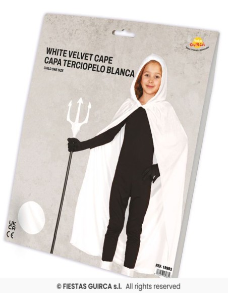 CAPA BLANCA TERCIOPELO CAPUCHA 100 CM