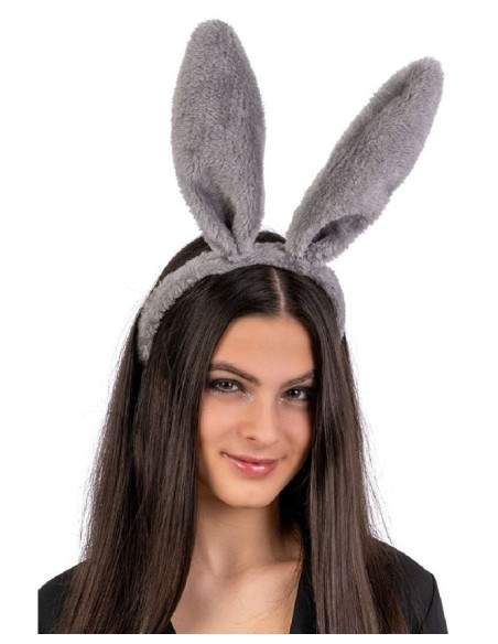 DIADEMA CONEJITO GRIS MOLDEABLE