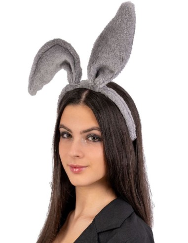 DIADEMA CONEJITO GRIS MOLDEABLE