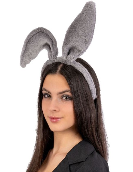 DIADEMA CONEJITO GRIS MOLDEABLE