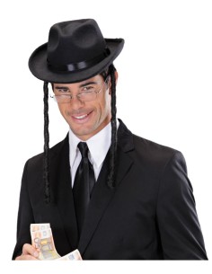 SOMBRERO RABINO DE FIELTRO CEPILLADO Y COLETAS 2