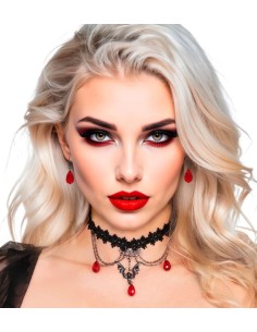 GARGANTILLA Y PENDIENTES GÓTICOS DE VAMPIRESA 2