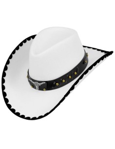 SOMBRERO VAQUERO TORO FIELTRO BLANCO