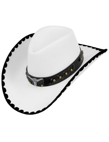 SOMBRERO VAQUERO TORO FIELTRO BLANCO