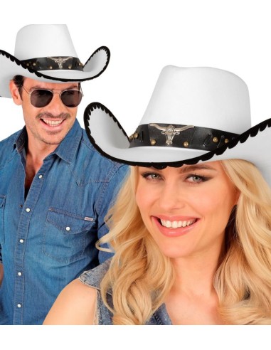 SOMBRERO VAQUERO TORO FIELTRO BLANCO