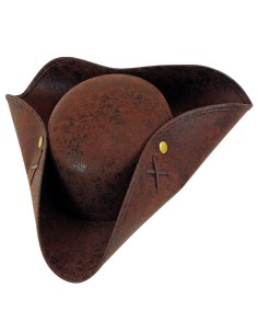 SOMBRERO DE TRES PICOS SIMIL CUERO