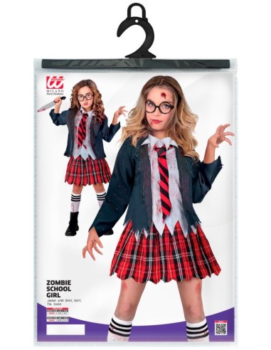 DISFRAZ DE ESTUDIANTE ZOMBIE NIÑA