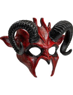 CARETA DIABLO CON CUERNOS MEDIA CARA