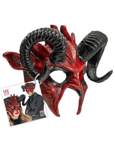 CARETA DIABLO CON CUERNOS MEDIA CARA 2