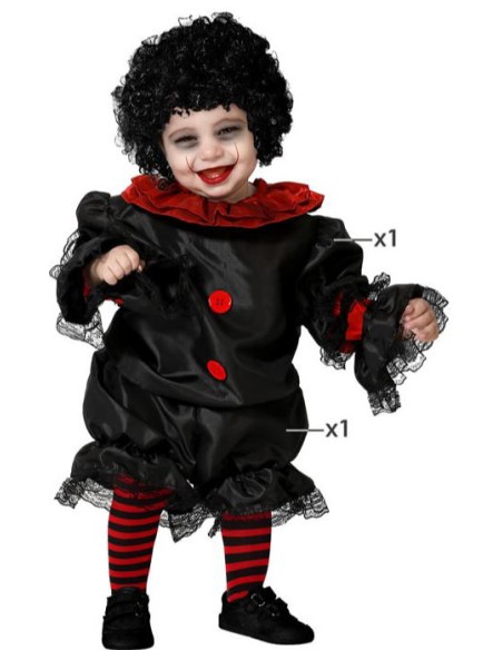 DISFRAZ DE PAYASO NEGRO BEBÉ