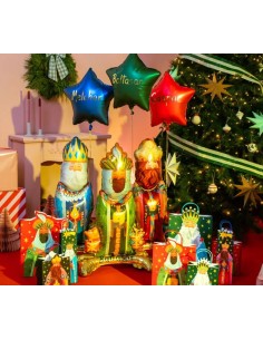 GLOBO FOIL REY MAGO CON BASE 110 CM