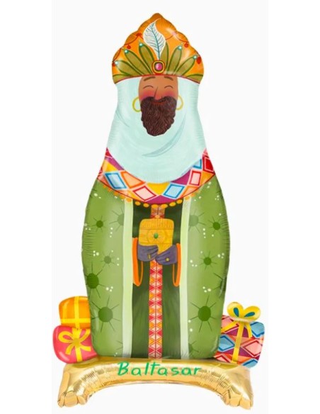 GLOBO FOIL REY MAGO CON BASE 110 CM