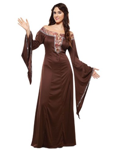 DISFRAZ DE DAMA MEDIEVAL MARRÓN ADULTO
