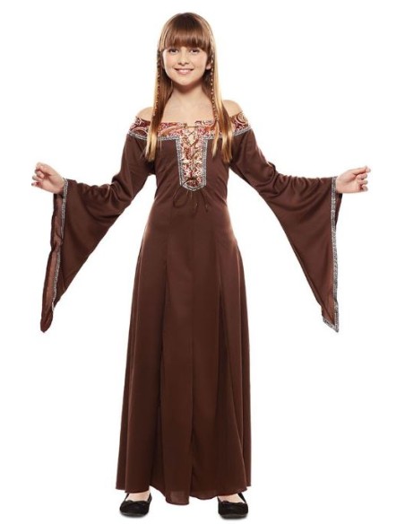 DISFRAZ MEDIEVAL MARRÓN NIÑA