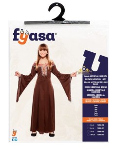 DISFRAZ MEDIEVAL MARRÓN NIÑA 2