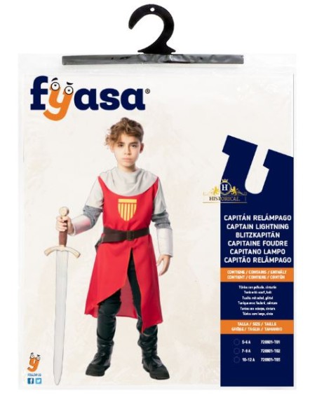 DISFRAZ MEDIEVAL ROJO NIÑO