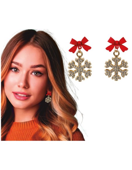 PENDIENTES NAVIDEÑOS COPOS DE NIEVE