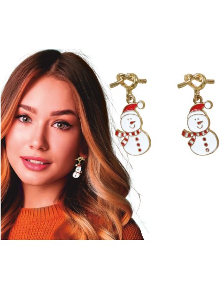 PENDIENTES NAVIDEÑOS MUÑECO DE NIEVE