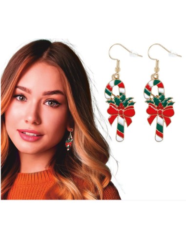 PENDIENTES NAVIDEÑOS BASTÓN DE NAVIDAD