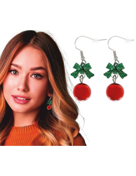 PENDIENTES NAVIDEÑOS BOLA DE NAVIDAD
