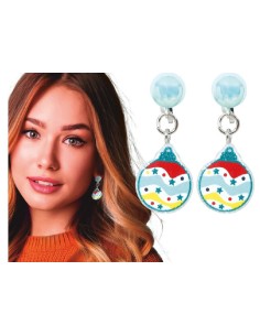 PENDIENTES NAVIDEÑOS CON BOLAS DE NAVIDAD