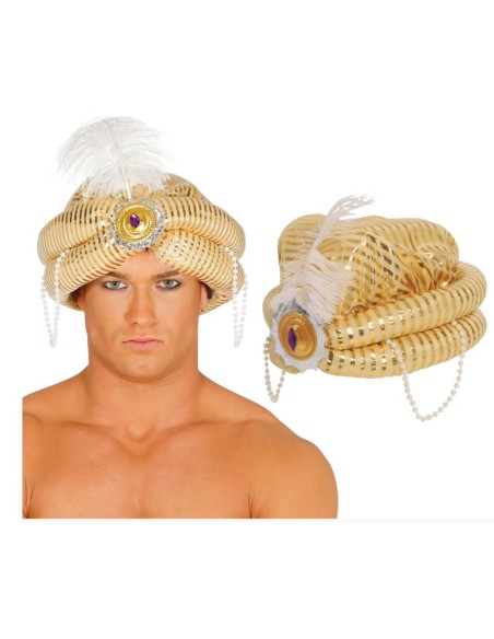 TURBANTE ÁRABE DORADO