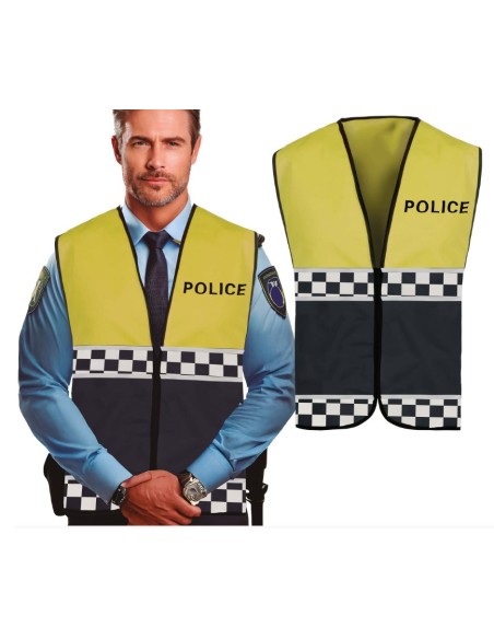 CHALECO POLICÍA AMARILLO ADULTO