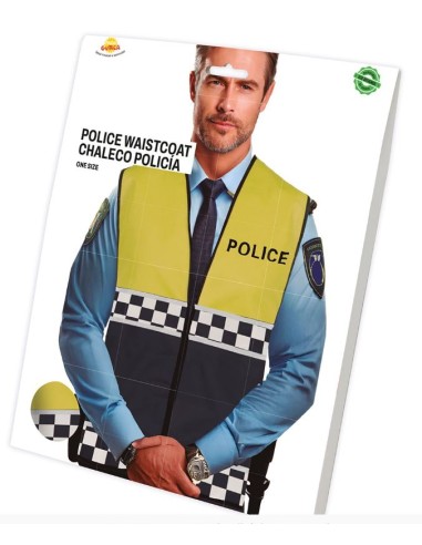 CHALECO POLICÍA AMARILLO ADULTO