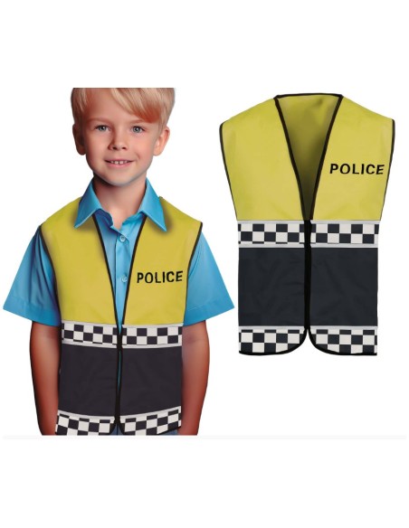 CHALECO POLICÍA AMARILLO INFANTIL