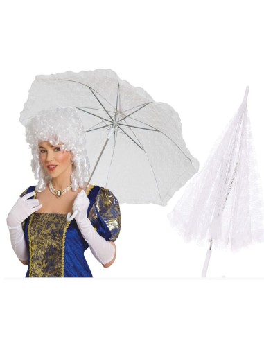 SOMBRILLA BLANCA DE ENCAJE 60X70 CM