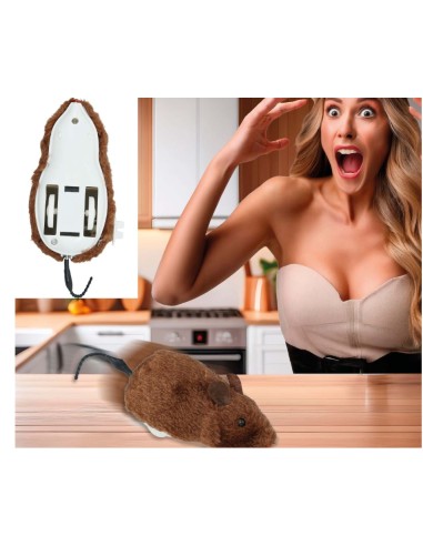 RATA PELUDA CON CUERDA 16 CM