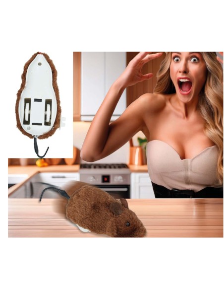 RATA PELUDA CON CUERDA 16 CM