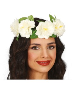 CORONA FLORES BLANCAS 20 CM