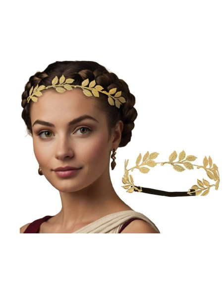 CORONA LAUREL DORADA METÁLICA