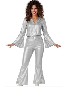 DISFRAZ DISCO ORO/PLATA MUJER 2