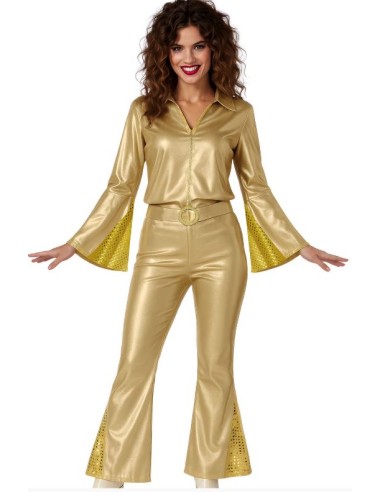DISFRAZ DISCO ORO/PLATA MUJER