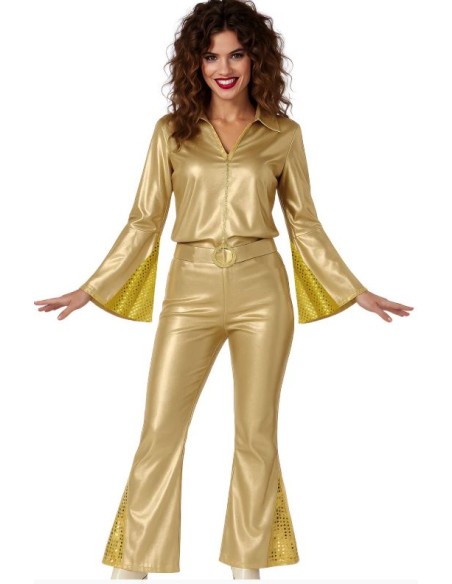 DISFRAZ DISCO ORO/PLATA MUJER
