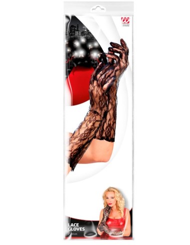 GUANTES ENCAJE LARGOS NEGROS