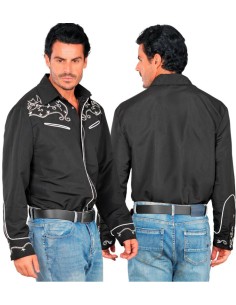 CAMISA VAQUERA WESTERN NEGRA ADULTO 2