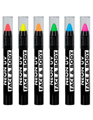 MAQUILLAJE EN LÁPIZ FLUORESCENTE AL AGUA 6 UND