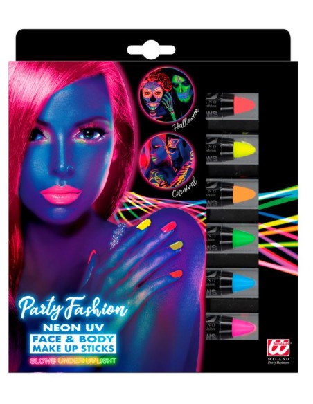 MAQUILLAJE EN LÁPIZ FLUORESCENTE AL AGUA 6 UND