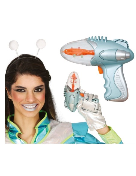 PISTOLA ESPACIAL PLATA 18 CM