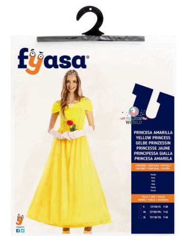 DISFRAZ PRINCESA AMARILLA ADULTO
