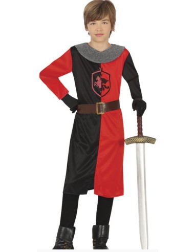 DISFRAZ CABALLERO MEDIEVAL ROJO INFANTIL