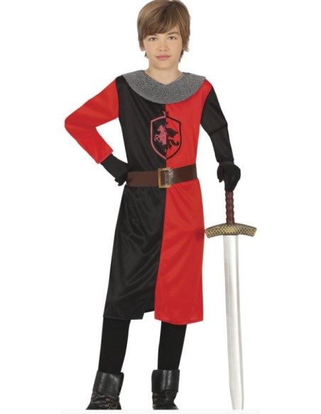 DISFRAZ CABALLERO MEDIEVAL ROJO INFANTIL